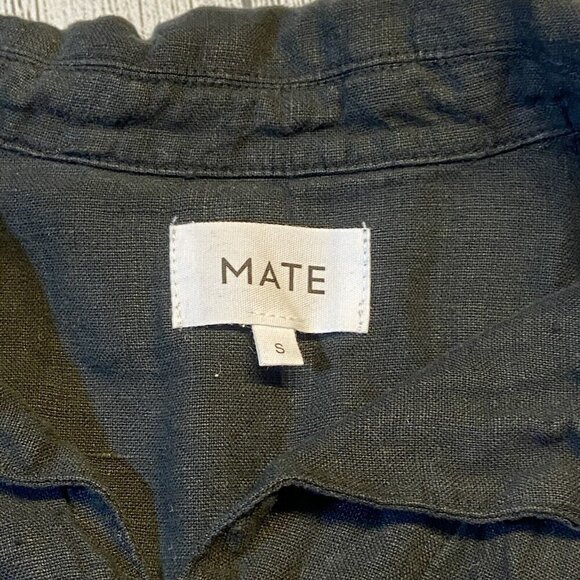 Mate The Label Women's Linen LS Jumpsuit SMALL Black Cropped Organic Pockets - Picture 10 of 10